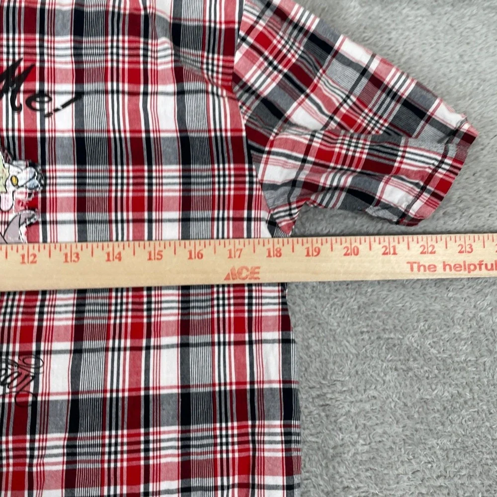 Disney Parks Pirates of the Caribbean Button Down Shirt Kids XL Red Mickey Mouse